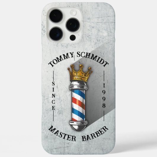 理容店 王冠 バーバー ポール ヘアサロン Case-Mate iPhoneケース (裏面)