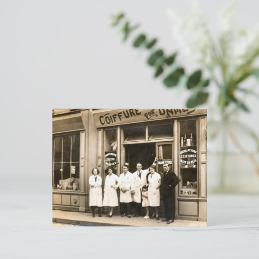 理容店， 1930 ポストカード (スタンド正面)