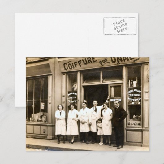 理容店， 1930 ポストカード (正面/裏面)