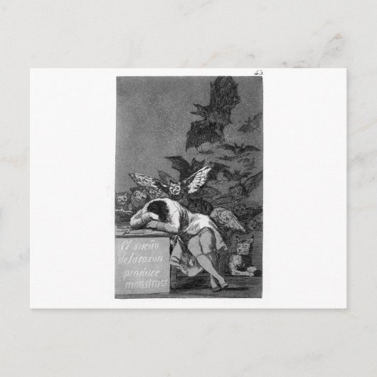 理性の睡眠はフランシスコの怪物を生み出す ポストカード (正面)