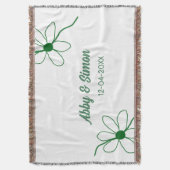 理想のカップルにぴったりな名前と日付のテキスタイル、最高の組み合わせ スローブランケット (正面縦)