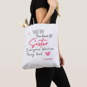 理想の姉のような存在 トートバッグ - 名入れギフト (クローズアップ)
