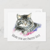 理想の母のための素敵な名言 かわいい猫 ポストカード (正面/裏面)