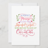 理想の結婚とは、ただ2つの不完全な人がお互いを諦めないこと カード (正面)