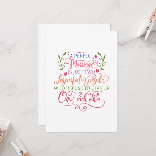 理想の結婚とは、ただ2つの不完全な人がお互いを諦めないこと カード (正面/裏面インサイチュ)