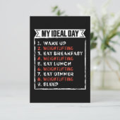 理想の1日 ユニーク筋トレ 誕生日プレゼント カード (スタンド正面)