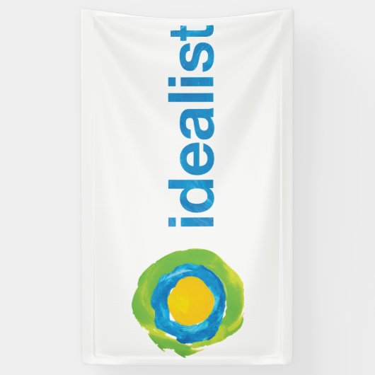 理想主義的な旗(サイズをカスタマイズ + 材料) 横断幕 (縦)