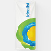 理想主義的な旗(サイズをカスタマイズ + 材料) 横断幕 (縦)