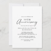 理想的なカリグラフィー 50周年 結婚記念日 招待状 (正面)