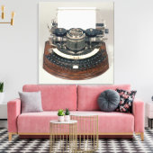 理想的なキーボードを備えたハモンド型タイプライター キャンバスプリント (インサイチュ (リビング))