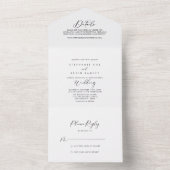 理想的なスタイリッシュなカリグラフィー結婚式 オールインワン招待状 (内側)