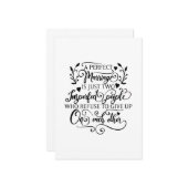 理想的な結婚とは、ただ2つの不完全な人がお互いを諦めないこと カード (正面/裏面インサイチュ)