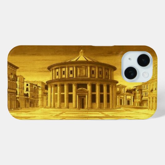 理想的な都市ルネッサンス建築家、金ゴールド黄 Case-Mate iPhoneケース (裏面 (横))