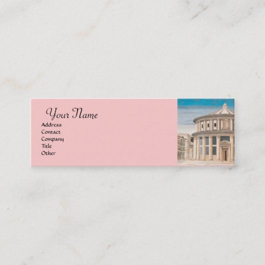 理想的な都市、ルネッサンス建築家、ブルーピンク スキニー名刺 (正面)