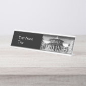 理想的な都市、ルネッサンス建築白黒 デスクネームプレート (正面)