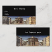 理想的な都市、ルネッサンス建築、ブラック 名刺 (正面/裏面)