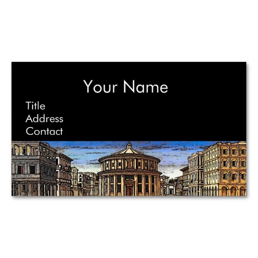 理想的な都市、ルネッサンス建築 マグネット名刺 (正面)