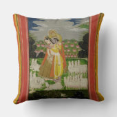 理想的にされたlandscapのRadhaおよびKrishnaの容認 クッション (裏面)