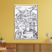 理想郷の島の地図ブックフロントスピース キャンバスプリント (インサイチュ (リビング))