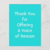 理由の声を提供するためにありがとう ポストカード (正面)
