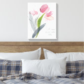 理由は今日のスマイルピンクのチューリップ白 キャンバスプリント (インサイチュ (寝室))