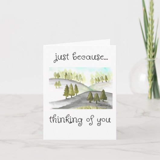 理由は、フォークアート、水の色ツリーアート カード (正面)