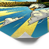 理由を見つける – 飛やる気を起こさせる行中のイーグル ポスター (角)