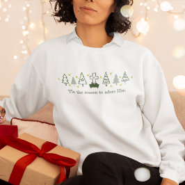 理由クリスチャンのクリスマス出生白 スウェットシャツ