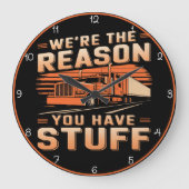 理由物トラック ラージ壁時計 (正面)