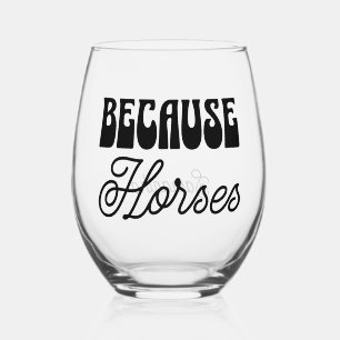 理由馬レトロタイポグラフィおもしろい馬術 ステムなしワイングラス