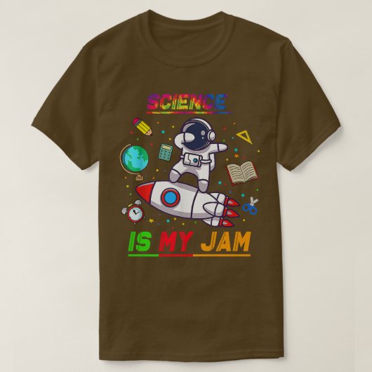 理科は私の得意分野宇宙飛行士の学校復帰を探検しよう Tシャツ (デザイン正面)