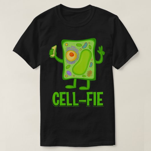 理科系グラフィック細胞生命セルフィー生物学先生N Tシャツ (デザイン正面)