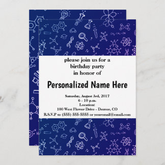 理科/化学の図案 招待状