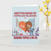 理系のバレンタイン 科学者 化学の学生 カード (黄色い花)