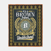 理解できない茶色い物 フリースブランケット (正面)