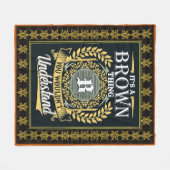 理解できない茶色い物 フリースブランケット (正面(横))