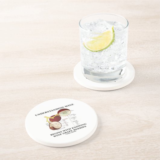 理解のワインはブドウ酒用ブドウを知っていることから始まります コースター (側面)
