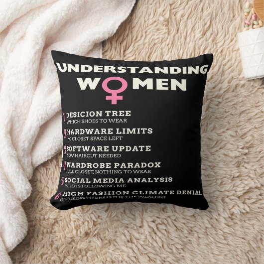 理解ウィメンズおもしろいミームユーモアのあるホームデコール クッション (ブランケット)