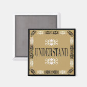理解 – モチベーションのための一語の引用文 マグネット (正面/裏面)