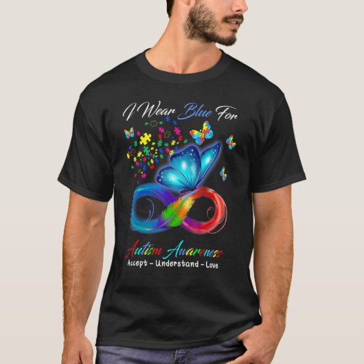 理解 愛 蝶 無限 自閉症 A Tシャツ (正面)