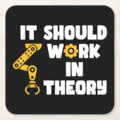 理論的にはロボット腕おもしろいことわざ スクエアペーパーコースター (正面)