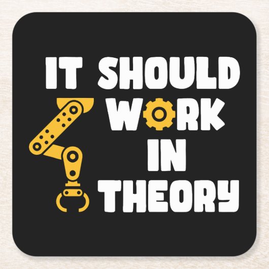 理論的にはロボット腕おもしろいことわざ スクエアペーパーコースター (正面)