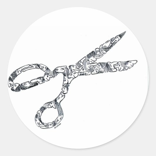 理髪入り鋏 ラウンドシール (正面)