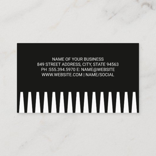 理髪店のはさみと櫛 名刺 (裏面)