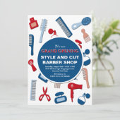 理髪店のオープン発表 案内状 (スタンド正面)
