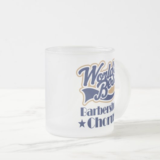 理髪店のコーラスのギフト フロストグラスマグカップ (正面右)