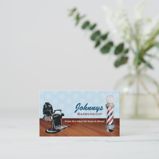 理髪店のスローガンの名刺 名刺 (スタンド正面)