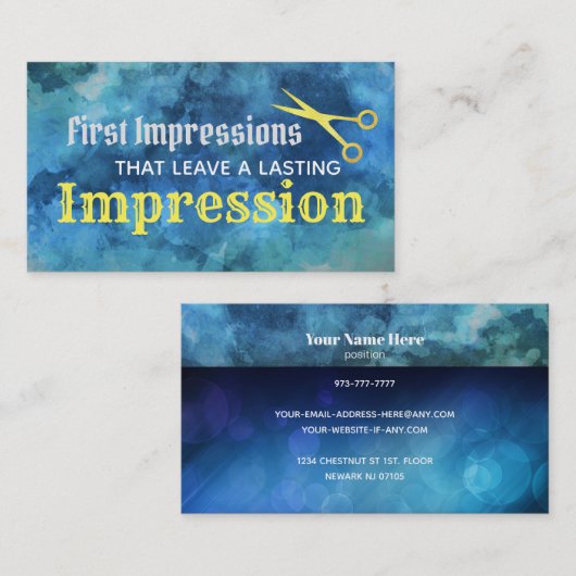 理髪店のスローガンの名刺 名刺 (正面/裏面)