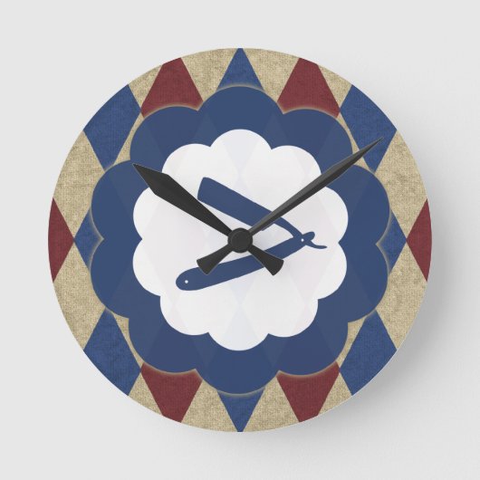 理髪店のダイヤモンド ラウンド壁時計 (正面)