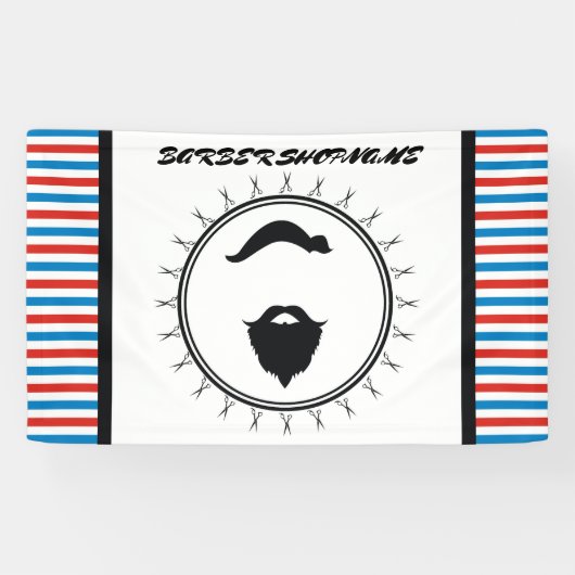 理髪店のテンプレート 横断幕 (横)